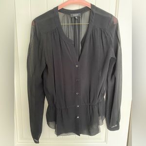 Silk Black top from Aritzia.